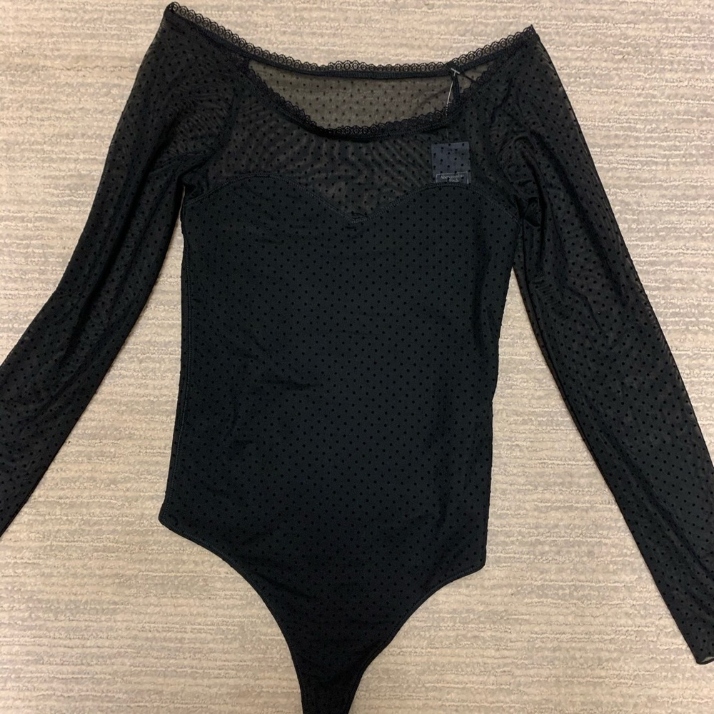 Abercrombie Sheer Black Bodysuit
